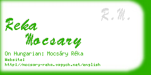reka mocsary business card